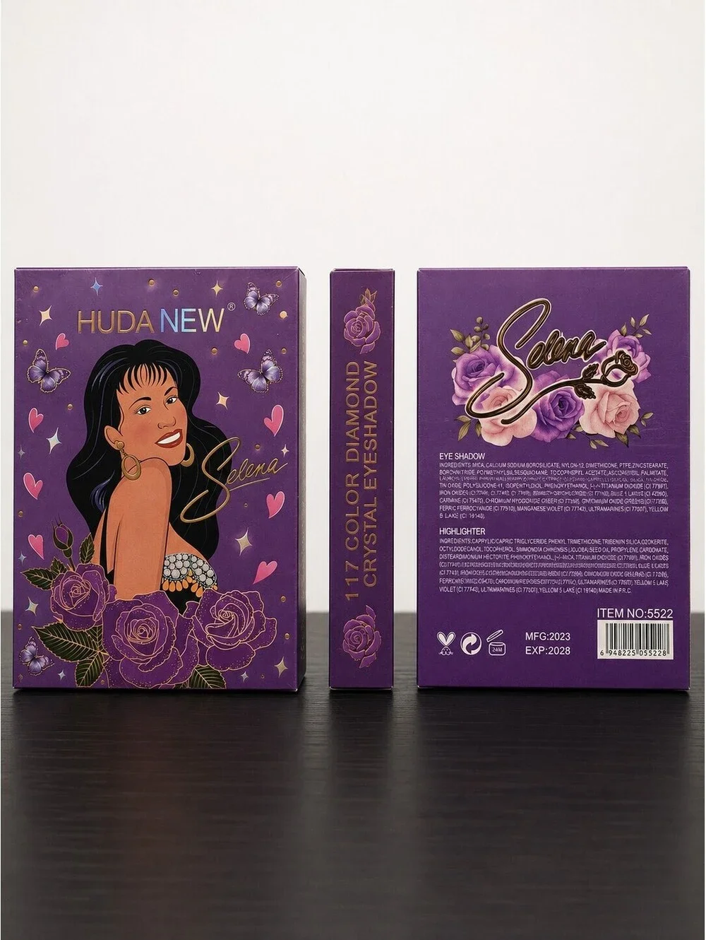selena quintanilla 117 color eyeshadow/ highlighter mega palette fold out book